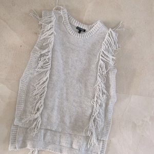 Intermix fringe sweater vest P